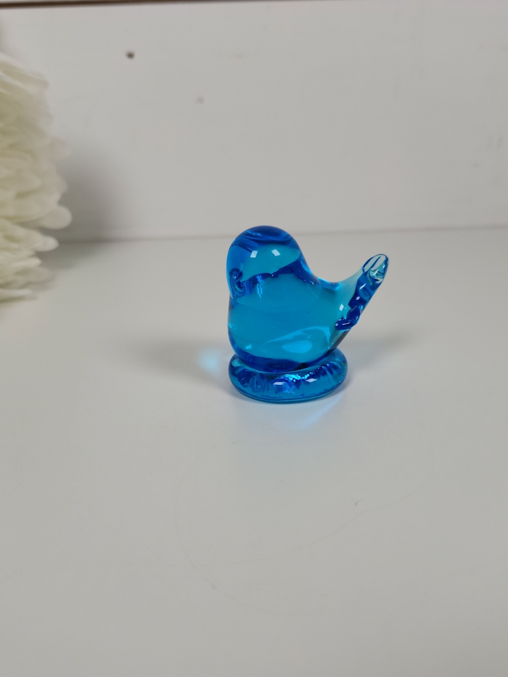 Vintage 1983 Leo Ward Bluebird of Happiness Glass Bird- 2" Glass Art- Mini Bird